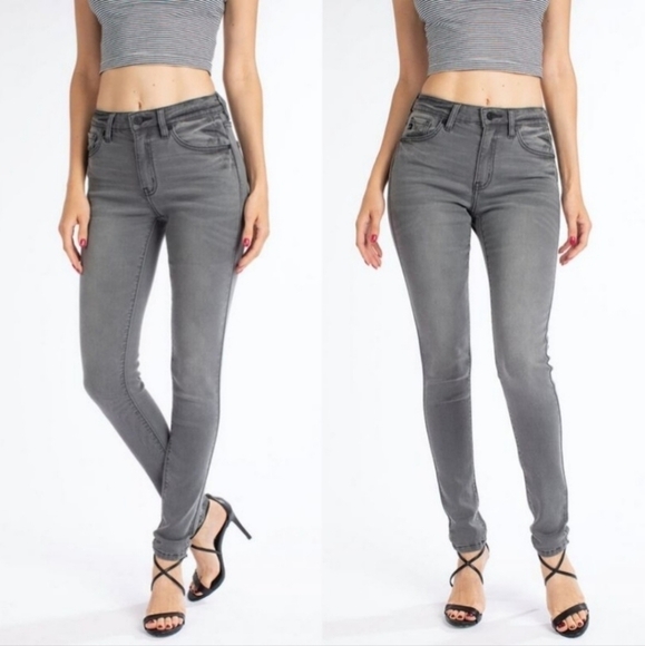KanCan Gray Skinny Jeans Women's 5 / 26 Neutral Basic Classic Fall Winter EUC - Picture 1 of 16
